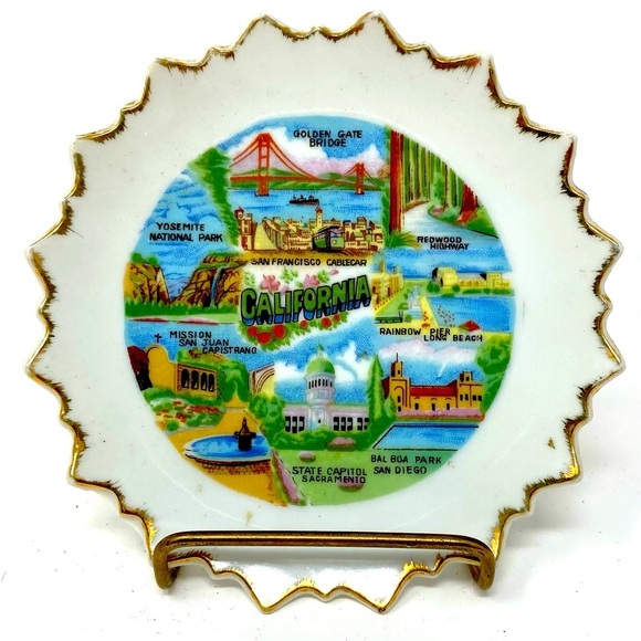 Beautiful California City Tour Souvenir Plate, 5” - Picture 1 of 3